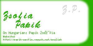 zsofia papik business card